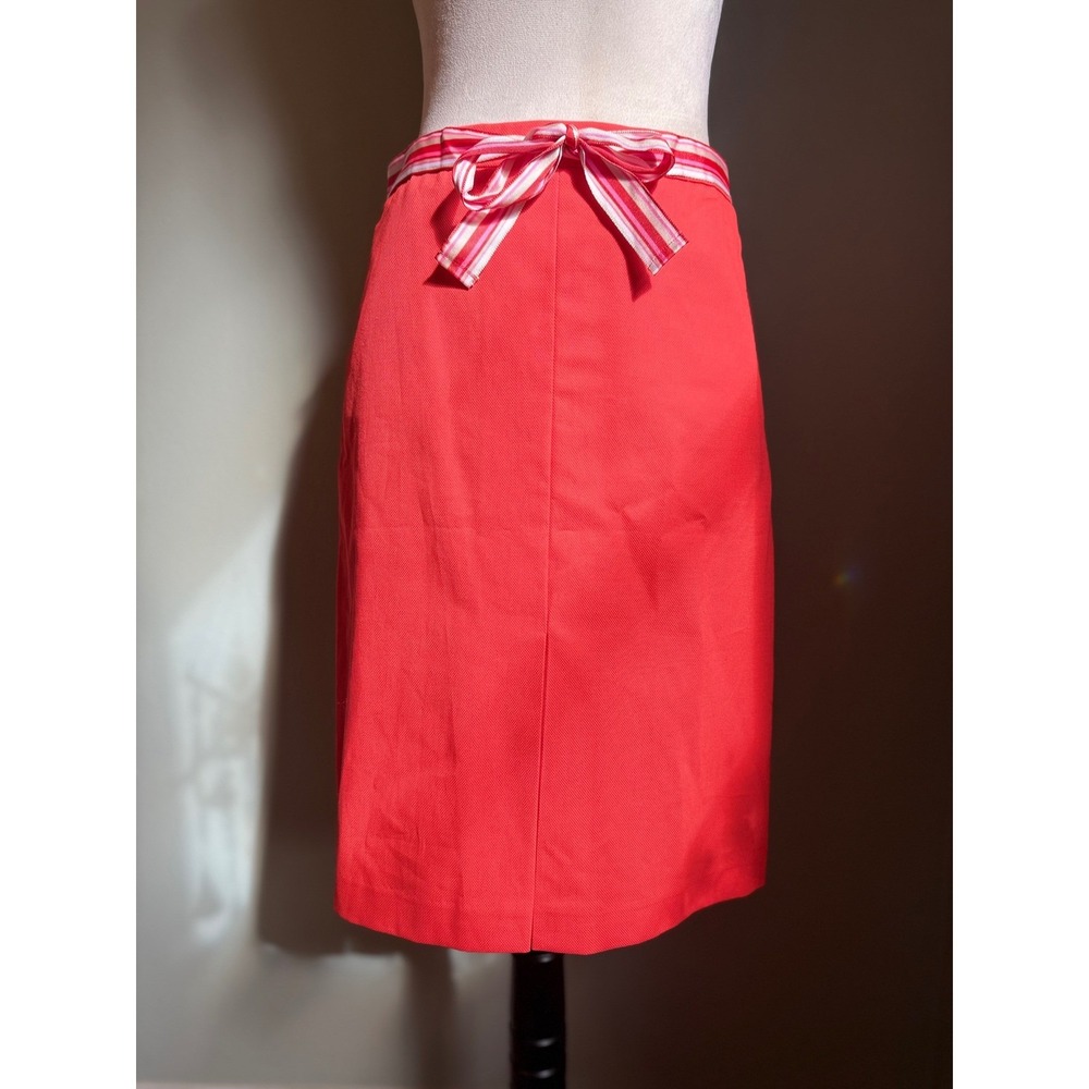 Talbots Coral Skirt Tie Waist Front Slit  2 classic elegant boho whimsi Y2K